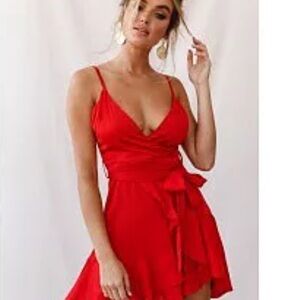 Selfie Leslie Vibrant Red Mini Dress